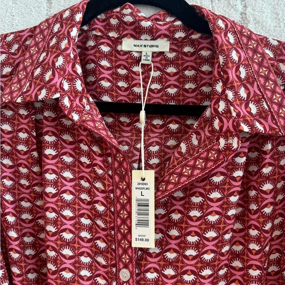 Max Studio Red Patterned Dress - Picture 5 of 14